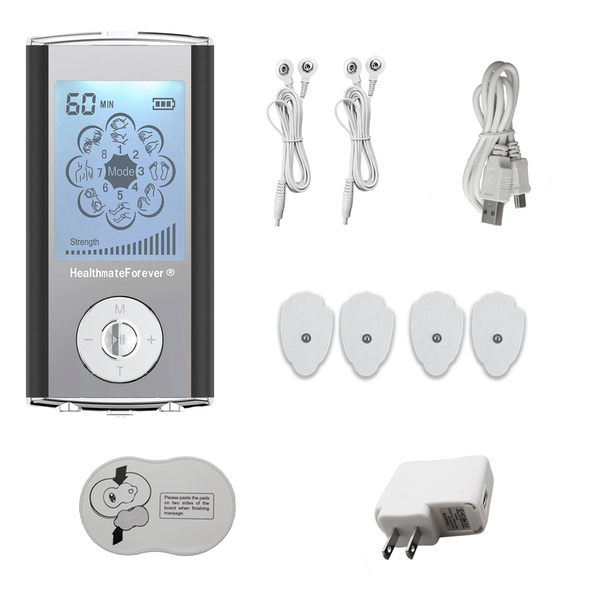 Healthmate Forever HM10GL Silver Pain Relief Electric Hand Held Impulse 10  Modes